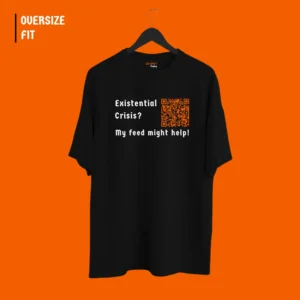 BLACK CUSTOMIZE INSTAGRAM OVERSIZE TSHIRT