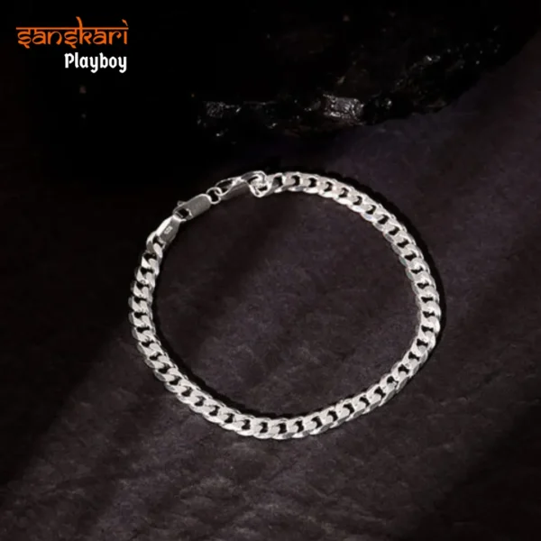 Silver Warrior Mode Bracelet For Him | SANSKARI PLAYBOY